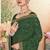 Designer green resham embroidery zarkan border georgette saree
