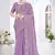 Lavender designer resham sequence embroidery crush silk saree