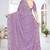 Lavender designer resham sequence embroidery crush silk saree