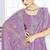 Lavender designer resham sequence embroidery crush silk saree