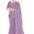 Lavender designer resham sequence embroidery crush silk saree