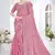 Pink designer resham sequence embroidery crush silk saree