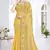 Mustard designer resham sequence embroidery crush silk saree