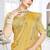 Mustard designer resham sequence embroidery crush silk saree