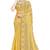 Mustard designer resham sequence embroidery crush silk saree