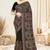 Designer black resham multi kashmiri embroidery work georgette saree