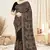 Designer black resham multi kashmiri embroidery work georgette saree