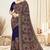 Designer navy blue resham multi kashmiri embroidery work georgette saree