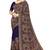Designer navy blue resham multi kashmiri embroidery work georgette saree