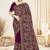 Designer wine resham multi kashmiri embroidery work georgette saree