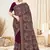 Designer wine resham multi kashmiri embroidery work georgette saree
