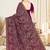 Designer wine resham multi kashmiri embroidery work georgette saree