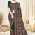 Designer teal blue resham multi kashmiri embroidery work georgette saree