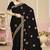 Designer black heavy coding zarkan embroidery georgette saree