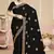 Designer black heavy coding zarkan embroidery georgette saree
