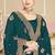 Designer teal blue coding zarkan embroidery georgette saree