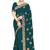 Designer teal blue coding zarkan embroidery georgette saree