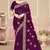 Designer wine coding zarkan embroidery georgette saree
