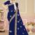 Designer navy blue coding zarkan embroidery georgette saree