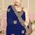 Designer navy blue coding zarkan embroidery georgette saree