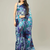 Purple floral prints  heavy japan satin saree with unstitched blouse