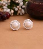 Silver color 925 silver stud earrings