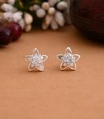 Silver color 925 silver stud earrings