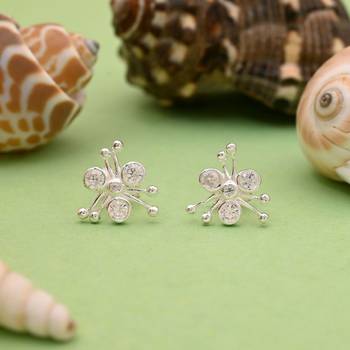 Silver color 925 silver stud earrings 2