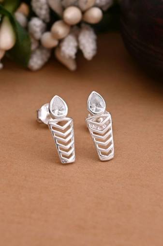 Silver color 925 silver stud earrings