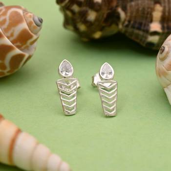 Silver color 925 silver stud earrings 2