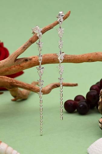 Silver color 925 silver drop earrings