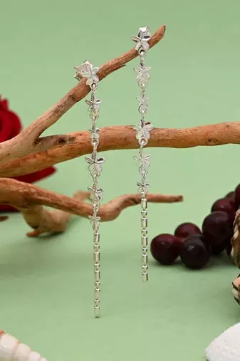 Silver color 925 silver drop earrings