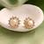 White color 925 gold plated silver stud earrings