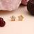 White color 925 gold plated silver stud earrings