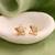 White color 925 gold plated silver stud earrings