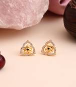 Blue color 925 gold plated silver stud earrings