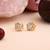 White color 925 gold plated silver stud earrings