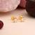 White color 925 gold plated silver stud earrings