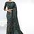 Mehndi brasso digital print with beads embroidery with stone hand work party wear saree
