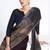 shaded black satin silk digital print serocky stone work party wear saree