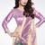 shaded off white & lavender two tone satin silk digital print with embroidery sequince hand work wear saree