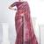 onion pink two tone paper silk digital print with embroidery hand work wear saree
