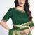green two tone satin silk digital print with embroidery sequince hand work saree