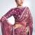 onion pink two tone paper silk digital print with embroidery hand work wear saree