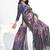 shaded lavender two tone paper silk digital print with embroidery hand work saree