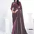 shaded wine two tone satin silk digital print with sequince hand work saree