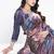 shaded lavender two tone paper silk digital print with embroidery hand work saree