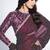 shaded wine two tone satin silk digital print with sequince hand work saree