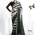 black & off white two tone satin silk digital printed embroidery hand work saree