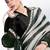 black & off white two tone satin silk digital printed embroidery hand work saree
